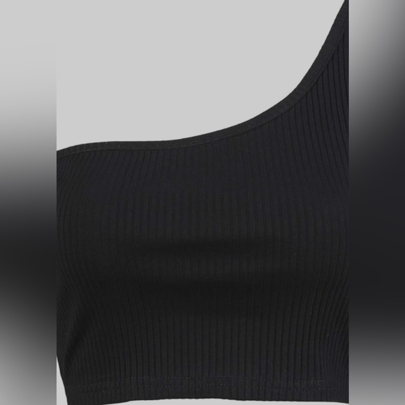 NWOT Minclouse Women's One Shoulder Sleeveless Crop Tops Summer Tank Tees - Picture 5 of 9